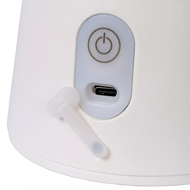 Lámpara de mesa aluminio blanco recargable dimeable Ø19,7x 29,2 cm 2W LED - LULS0256