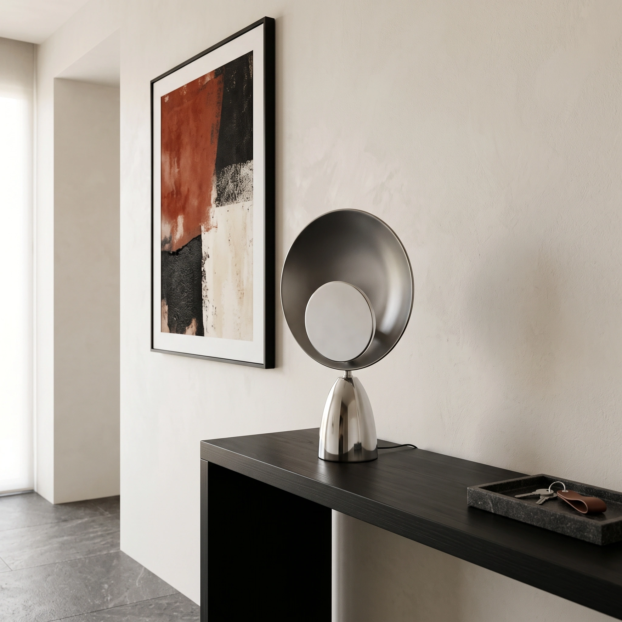 Lámpara de mesa acero cromo Ø25,5 cm LED 8W - LULS0257
