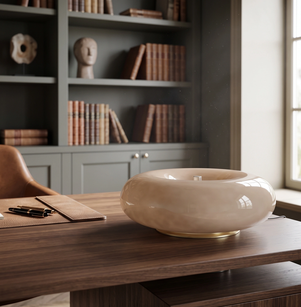 Lámpara de mesa vidrio taupe Ø 29,5 cm G9 3x5W - LULS0259