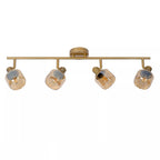 Lampara de techo metal bronce vidrio champagne 75x16.5cm 4x40W E14 LULT0003