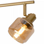 Lampara de techo metal bronce vidrio champagne 75x16.5cm 4x40W E14 LULT0003