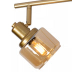 Lampara de techo metal bronce vidrio champagne 75x16.5cm 4x40W E14 LULT0003