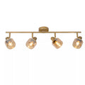 Lampara de techo metal bronce vidrio champagne 75x16.5cm 4x40W E14 LULT0003