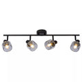 Lampara de techo metal negro vidrio humo 75x16.5cm  4x40W E14 - LULT0004