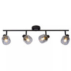 Lampara de techo metal negro vidrio humo 75x16.5cm  4x40W E14 - LULT0004