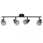 Lampara de techo metal negro vidrio humo 75x16.5cm  4x40W E14 - LULT0004
