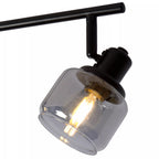 Lampara de techo metal negro vidrio humo 75x16.5cm  4x40W E14 - LULT0004