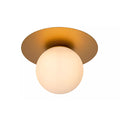 Plafón metal oro mate vidrio opal Ø25x17,5 cm E27 - LUPL0078