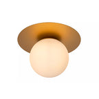 Plafón metal oro mate vidrio opal Ø25x17,5 cm E27 - LUPL0078