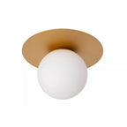 Plafón metal oro mate vidrio opal Ø25x17,5 cm E27 - LUPL0078