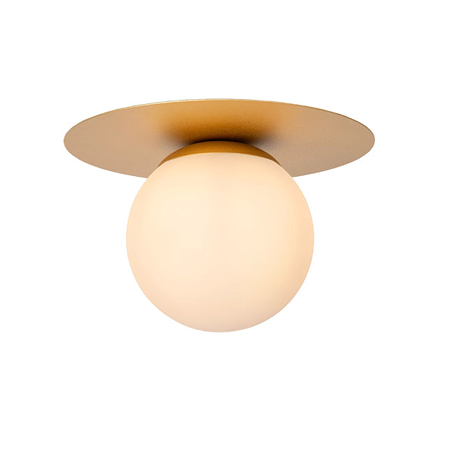 Plafón metal oro mate vidrio opal Ø25x17,5 cm E27 - LUPL0078