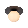 Plafón metal negro vidrio opal Ø25x17,5 cm E27  - LUPL0079