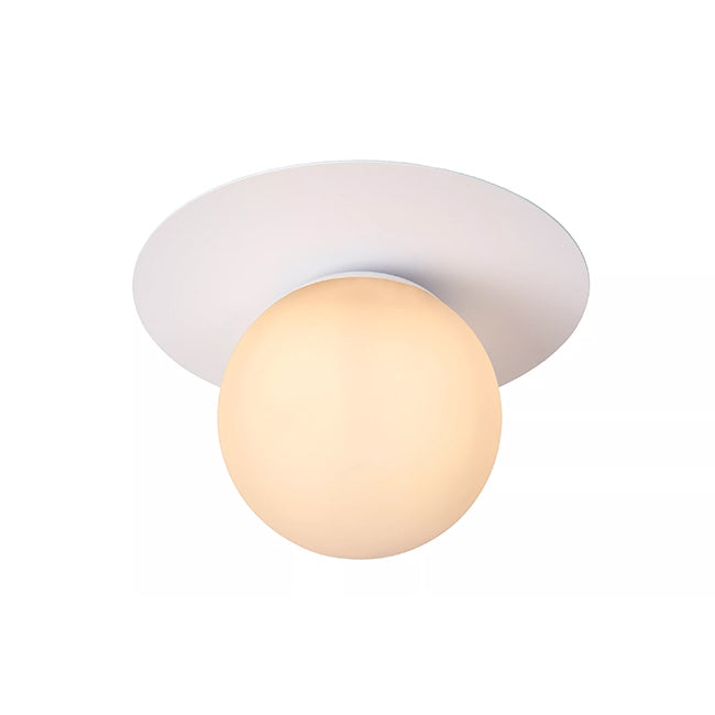 Plafón metal blanco vidrio opal Ø25x17,5 cm E27 - LUPL0081
