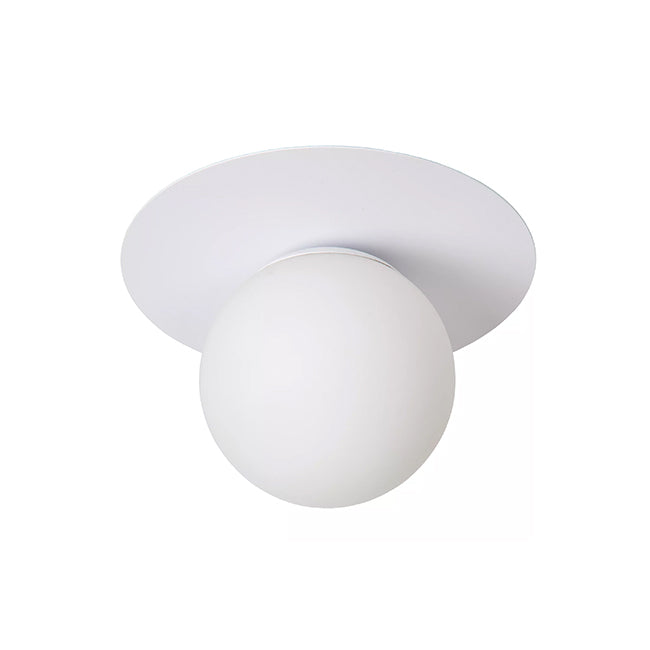 Plafón metal blanco vidrio opal Ø25x17,5 cm E27 - LUPL0081