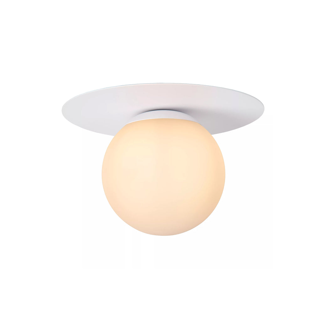 Plafón metal blanco vidrio opal Ø25x17,5 cm E27 - LUPL0081