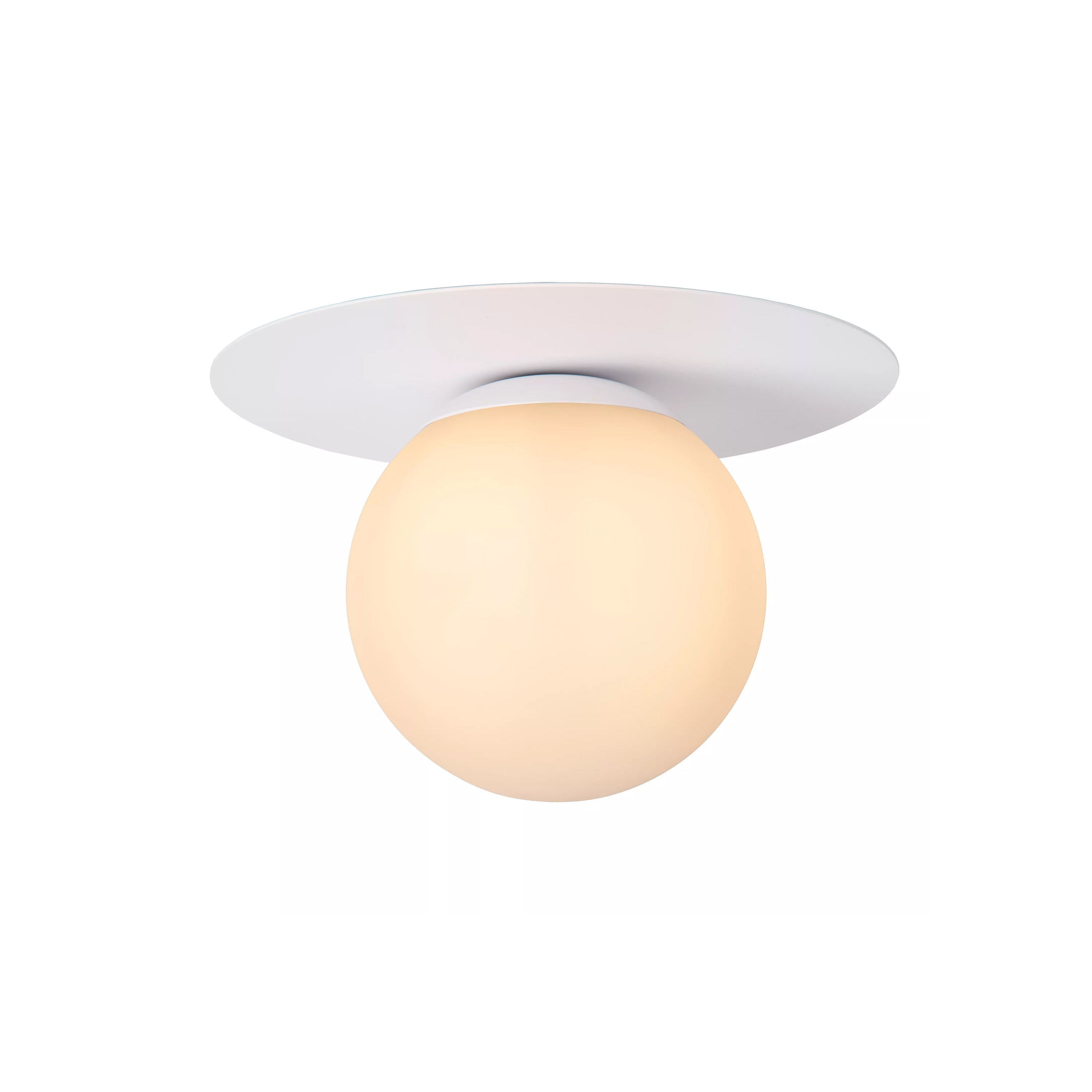Plafón metal blanco vidrio opal Ø25x17,5 cm E27 - LUPL0081