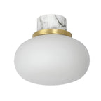 Plafón mármol blanco vidrio opal Ø23x20 cm IP44 E27 LUPL0122