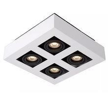 Cargar imagen en el visor de la galería, Plafón metal blanco25x25 cm 4 luces GU10 - LUPL0096
