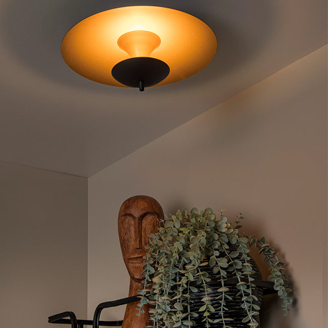 Plafon acero negro oro mate Ø35cm LED 9W - LUPL0099