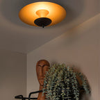 Plafon acero negro oro mate Ø35cm LED 9W - LUPL0099