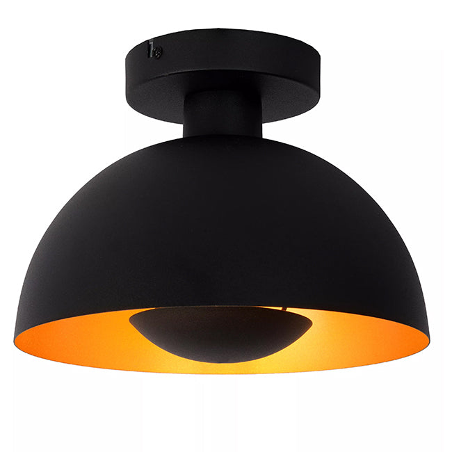 Plafón acero negro Ø25x18,5 cm E27 - LUPL0103