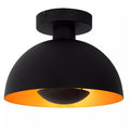 Plafón acero negro Ø25x18,5 cm E27 - LUPL0103