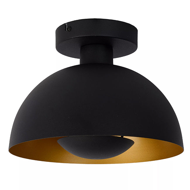 Plafón acero negro Ø25x18,5 cm E27 - LUPL0103