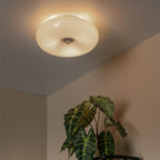 Plafón vidrio taupe oro mate Ø30x11 cm G9 3 luces - LUPL0105