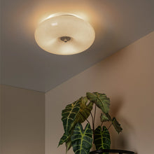 Cargar imagen en el visor de la galería, Plafón vidrio taupe oro mate Ø30x11 cm G9 3 luces - LUPL0105
