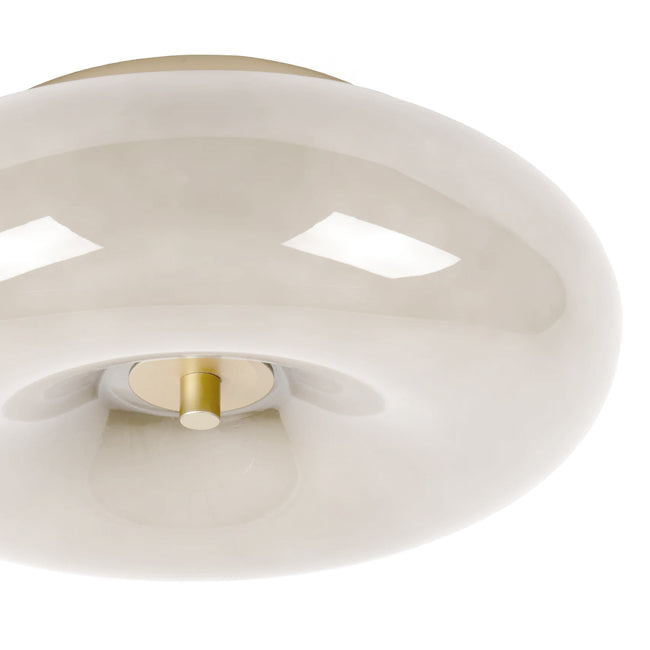 Plafón vidrio taupe oro mate Ø30x11 cm G9 3 luces - LUPL0105