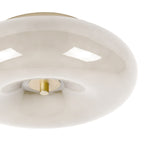 Plafón vidrio taupe oro mate Ø30x11 cm G9 3 luces - LUPL0105