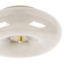 Cargar imagen en el visor de la galería, Plafón vidrio taupe oro mate Ø30x11 cm G9 3 luces - LUPL0105
