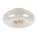 Plafón vidrio taupe oro mate Ø30x11 cm G9 3 luces - LUPL0105