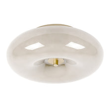 Cargar imagen en el visor de la galería, Plafón vidrio taupe oro mate Ø30x11 cm G9 3 luces - LUPL0105
