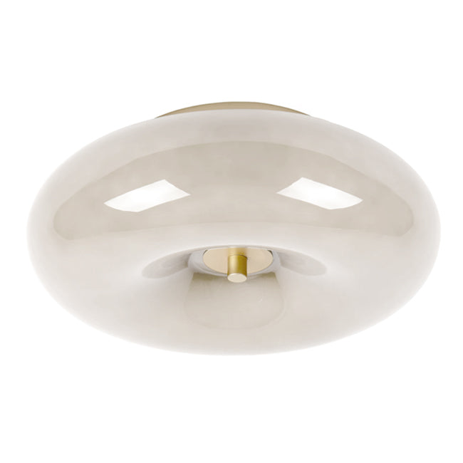 Plafón vidrio taupe oro mate Ø30x11 cm G9 3 luces - LUPL0105