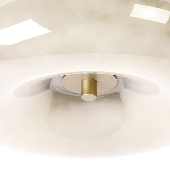 Plafón vidrio taupe oro mate Ø30x11 cm G9 3 luces - LUPL0105
