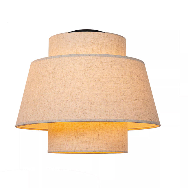 Plafón de tela beige Ø40 cm E27 - LUPL0106