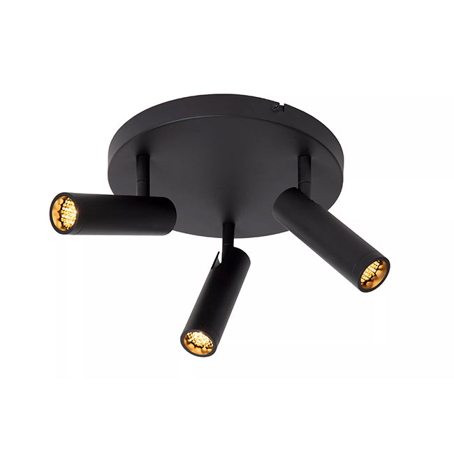 Plafón aluminio negro Ø25x23 cm 3 luces GU10 (MR11) - LUPL0110