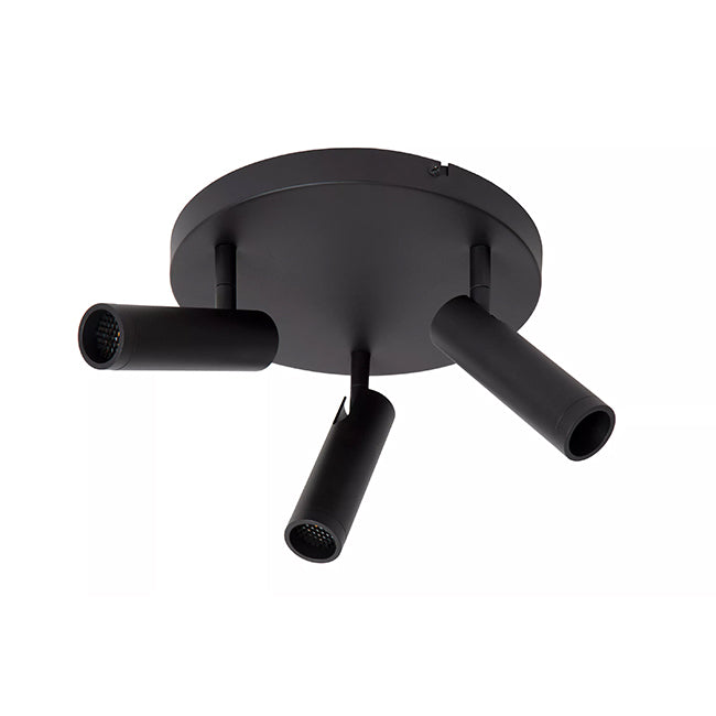 Plafón aluminio negro Ø25x23 cm 3 luces GU10 (MR11) - LUPL0110