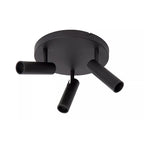 Plafón aluminio negro Ø25x23 cm 3 luces GU10 (MR11) - LUPL0110