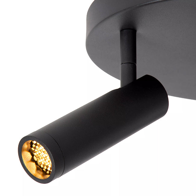 Plafón aluminio negro Ø25x23 cm 3 luces GU10 (MR11) - LUPL0110