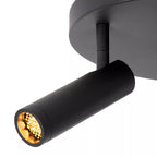 Plafón aluminio negro Ø25x23 cm 3 luces GU10 (MR11) - LUPL0110
