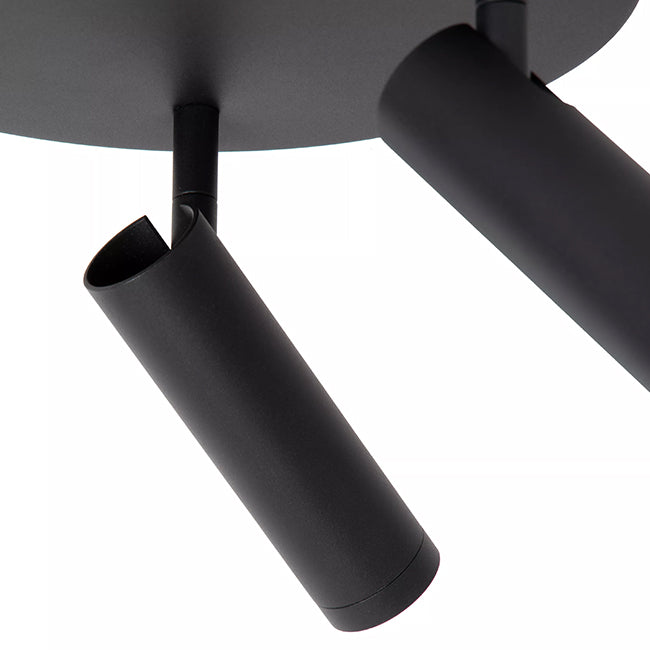 Plafón aluminio negro Ø25x23 cm 3 luces GU10 (MR11) - LUPL0110