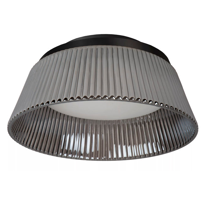 Plafón metal negro vidrio ahumado Ø35x16 cm 17,6W LED - LUPL0112
