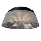 Plafón metal negro vidrio ahumado Ø35x16 cm 17,6W LED - LUPL0112