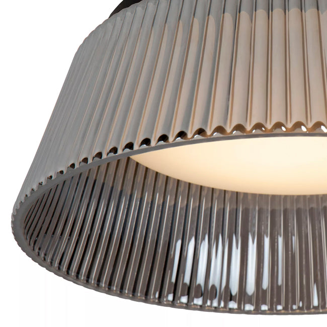Plafón metal negro vidrio ahumado Ø35x16 cm 17,6W LED - LUPL0112