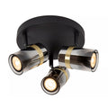 Foco de techo  meta negro vidrio humo Ø20x12 cm 3 luces GU10 - LUPL0113