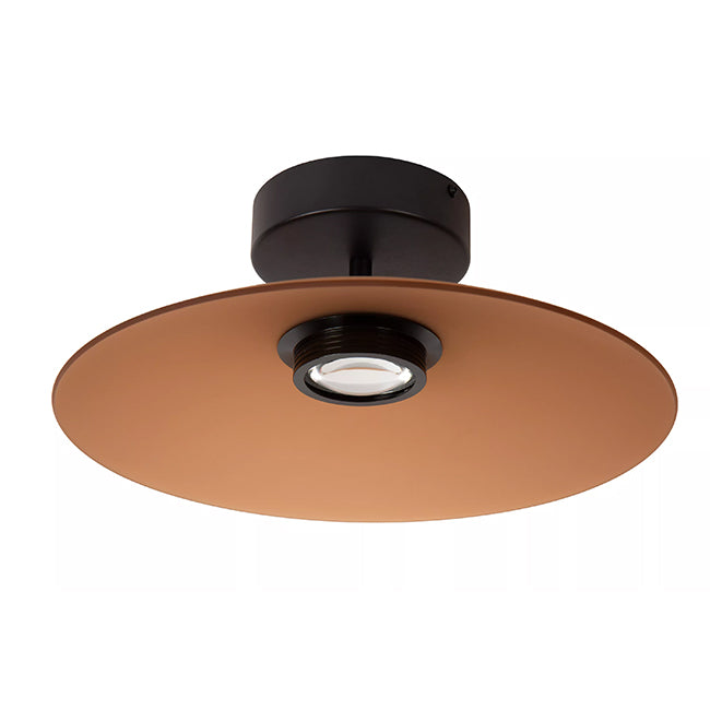 Plafón metal vidrio ámbar dimeable Ø 40 cm 11W - LUPL0116