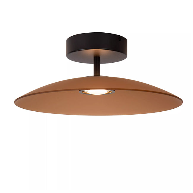 Plafón metal vidrio ámbar dimeable Ø 40 cm 11W - LUPL0116