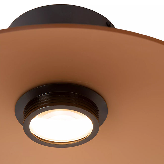 Plafón metal vidrio ámbar dimeable Ø 40 cm 11W - LUPL0116